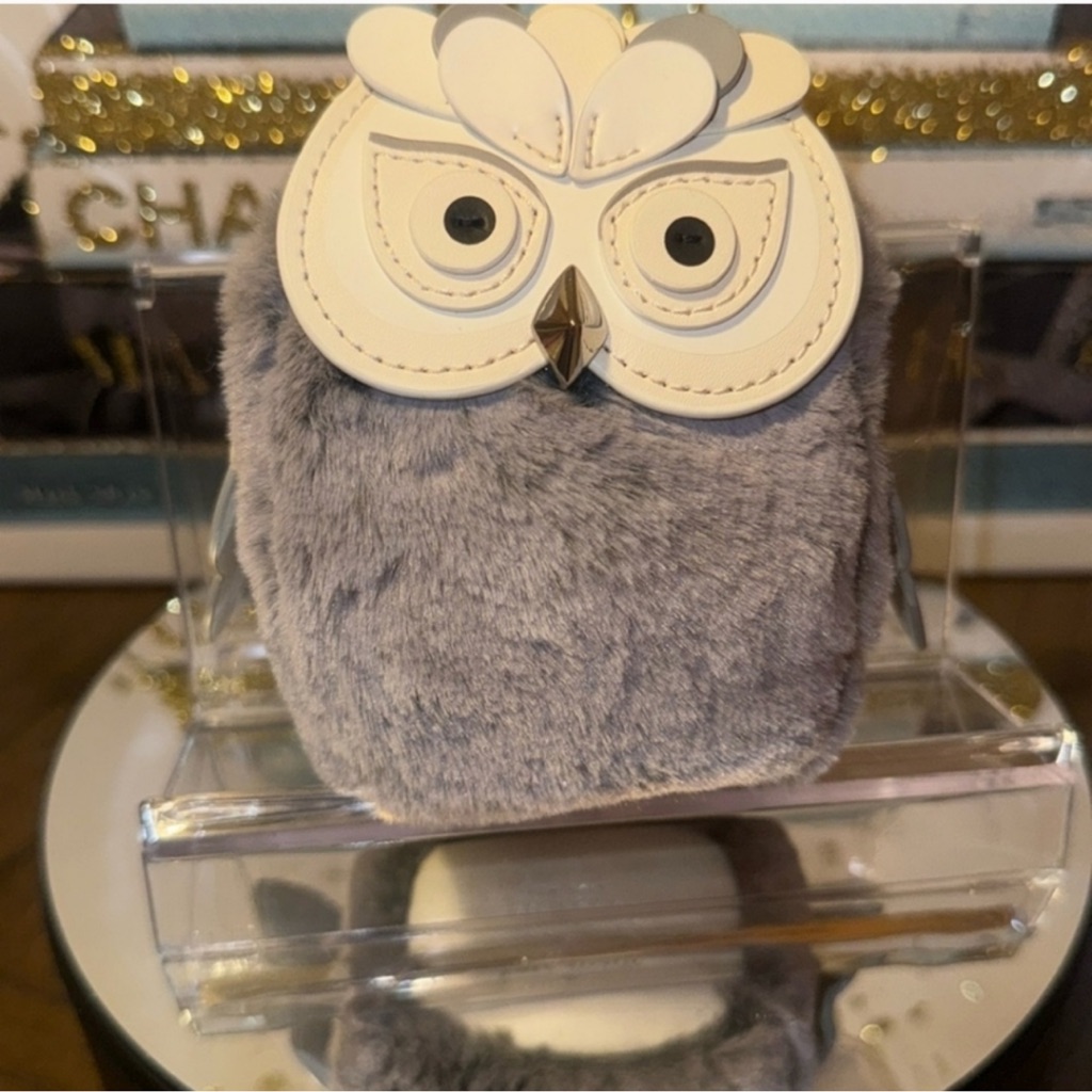 Kate Spade Rare 3d Owl Keychain Pouch Limited Edition, Nwot